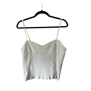 NWT H&M Women's Ribbed Knit Strappy Tank Top Sleeveless Cream Tan Size XL